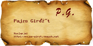Pajzs Girót névjegykártya
